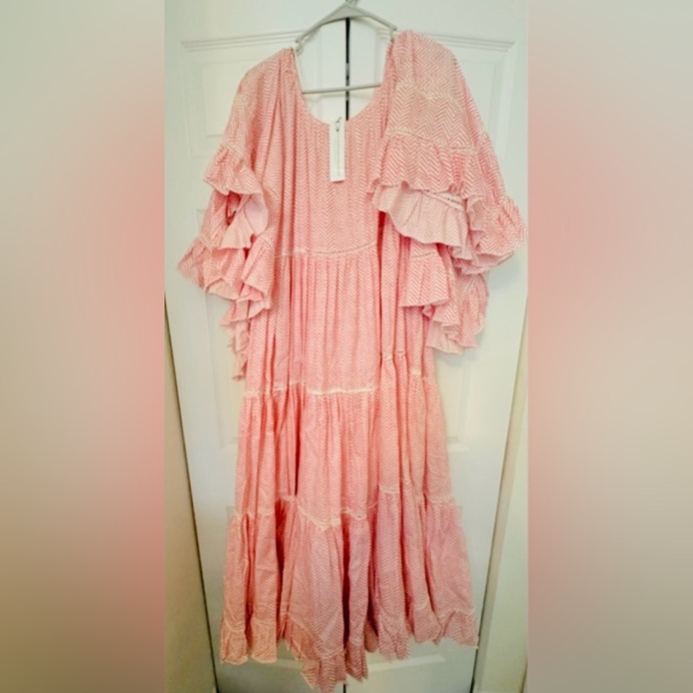 Gul Hurgel Women's Red Chevron  Print Dress Size S